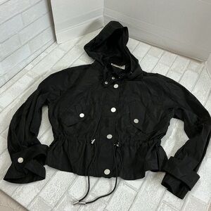 Michael Kors Black Hooded Utility Jacket